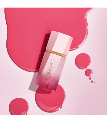 رژگونه مایع شیگلم لاو کیک Sheglam Color Bloom Love Cake نمای نزدیک بافت و اپلیکاتور