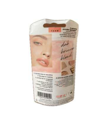 پک اسفنج آرایشی ریل تکنیک مدل Miracle Powder Sponge دو عددی از نمای پشت