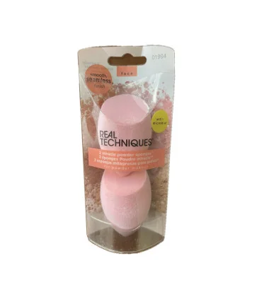 پک اسفنج آرایشی ریل تکنیک مدل Miracle Powder Sponge دو عددی از نمای جلو