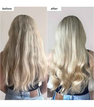 مقایسه موهای آسیب‌دیده قبل و بعد از استفاده ماسک موی ترمیم‌کننده بریوجیو Don’t Despair, Repair -