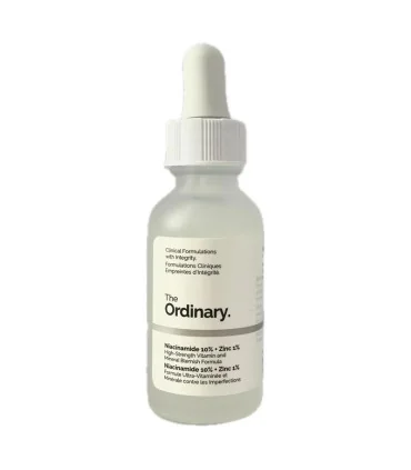 سرم نیاسینامید اوردینری 10% + زینک 1% اصل از نمای جلو the ordinary niacinamide 10% zinc 1% serum main front