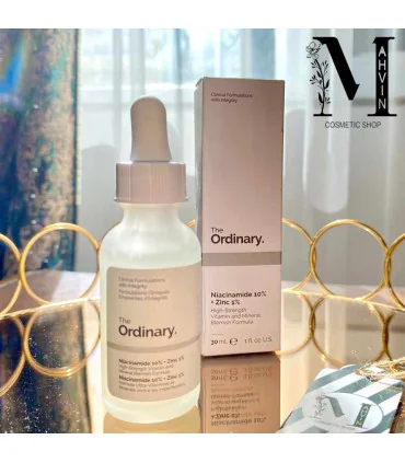 سرم نیاسینامید اوردینری 10% + زینک 1% اصل همراه جعبه the ordinary niacinamide 10% zinc 1% serum box