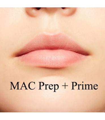 نتیجه استفاده از پرایمر لب مک روی لب               | MAC Prep + Prime Lip on lips