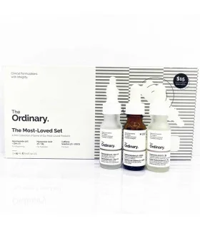 نمای نزدیک سرم‌های نیاسینامید، هیالورونیک اسید و کافئین داخل ست محبوب‌ترین‌های اوردینری