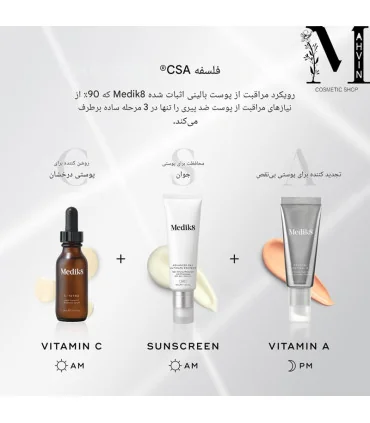 فلسفه csa سرم ویتامین سی مدیک 8 مدل C-Tetra
