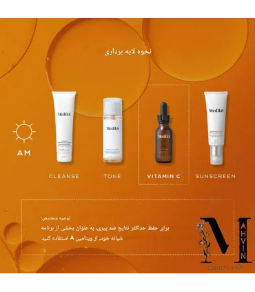 توصیه لایه برداری سرم ویتامین سی مدیک 8 مدل C-Tetra