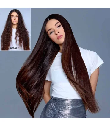 قبل و بعد از استفاده اسپری ضد وز مو کالر واو - Color Wow Dream Coat Spray before & after