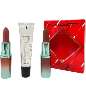 پک لب مک 2026 دوعدد رژ لب مات و یک لیپ گلاس|2M.A.CXIMAL MATTE LIPSTICKS + LIPGLASS CLEAR