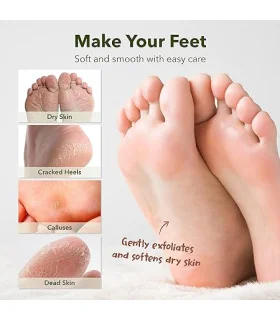 ماسک لایه‌بردار و نرم‌کننده پای پیوردرم قبل وبعد از استفاده ماسک لایه‌بردار و نرم‌کننده پای پیوردرم