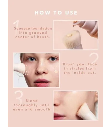 براش کرم پودر شیگلم Hydrating Foundation Brush - use-- براش کرم پودر شیگلم sheglam foundation brush