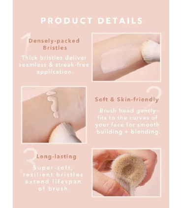 براش کرم پودر شیگلم Hydrating Foundation Brush - use - body- براش کرم پودر شیگلم sheglam foundation brush