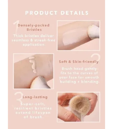 براش کرم پودر شیگلم Hydrating Foundation Brush - use - body- براش کرم پودر شیگلم sheglam foundation brush