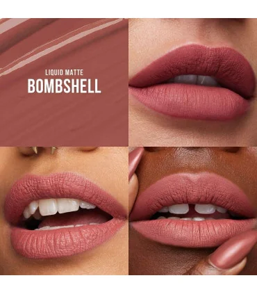 huda-beauty-liquid-matte-lipstick-bombshell رژ لب مایع مات هدی بیوتی بامشل - lips mahvinshop - رژ لب مایع