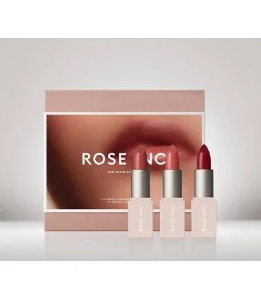 پک ۳ تایی رژ لب ساتن رز اینک | ROSE INC - The Satin Lip Trio - mini-- mahvinshop