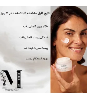 استفاده از کرم روی پوست دست برای نمایش بافت و جذب سریع. - کرم شب مدیک 8