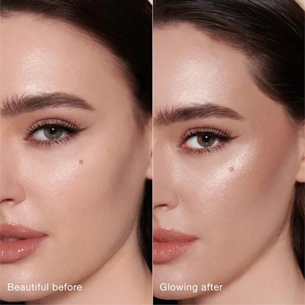 قبل و بعد از میکاپ با رژگونه مایع شارلوت تیلبری پیلوتاک|Charlotte Tilbury Pillow Talk Liquid Blush